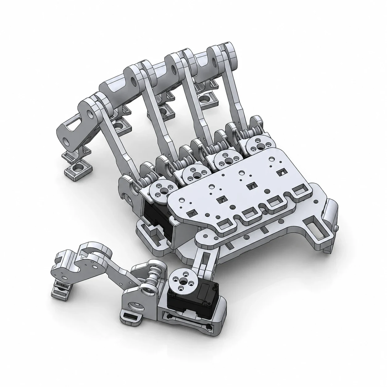 CAD of the exoskeleton glove mechanism