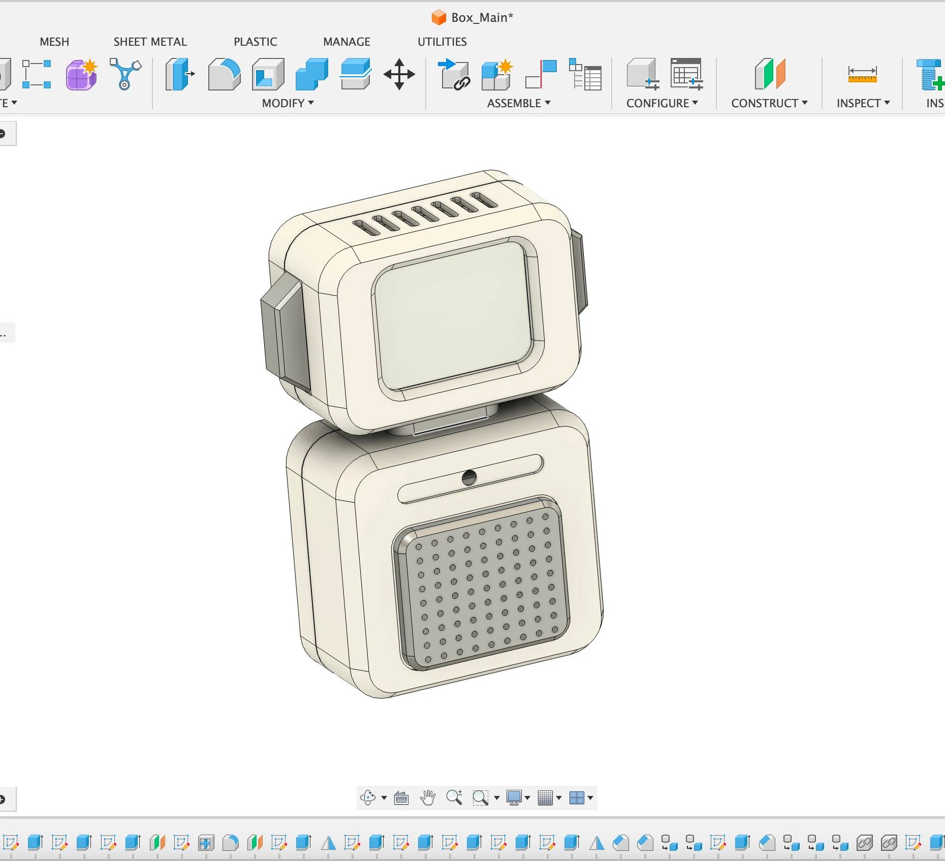 Fusion 360 CAD model of Zero's two-piece shell